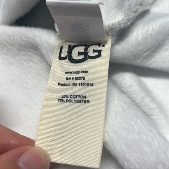 UGG Astrid Poncho Fleece Sweater Funnel Neck in Soft Grey Size XS/S NWT - Picture 11 of 12